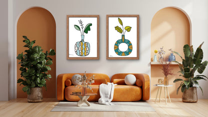 Modern Vase Art Print Collection – Minimalist Botanical Wall Art - Samara Designs Studio