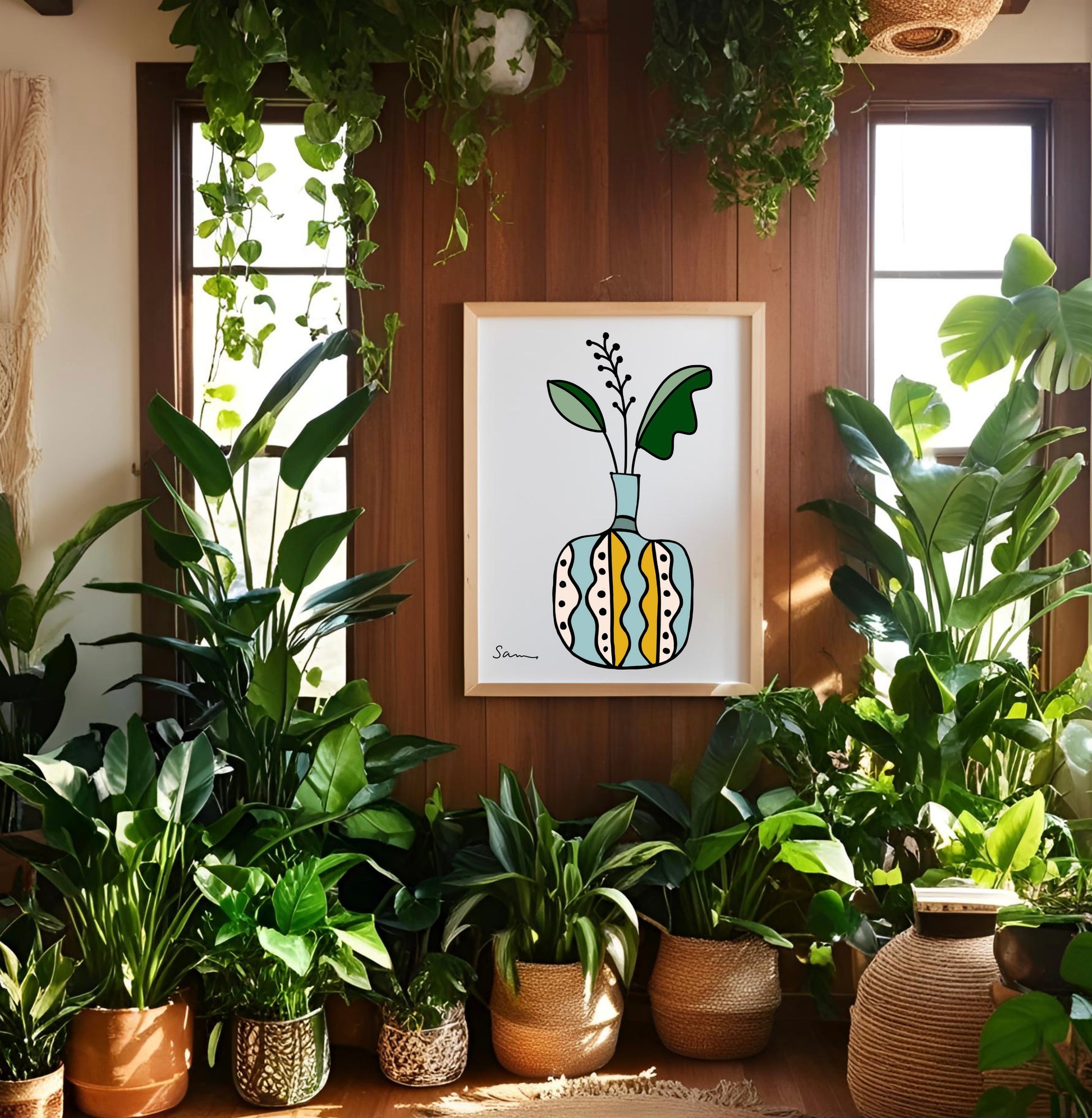 Modern Vase Art Print Collection – Minimalist Botanical Wall Art - Samara Designs Studio