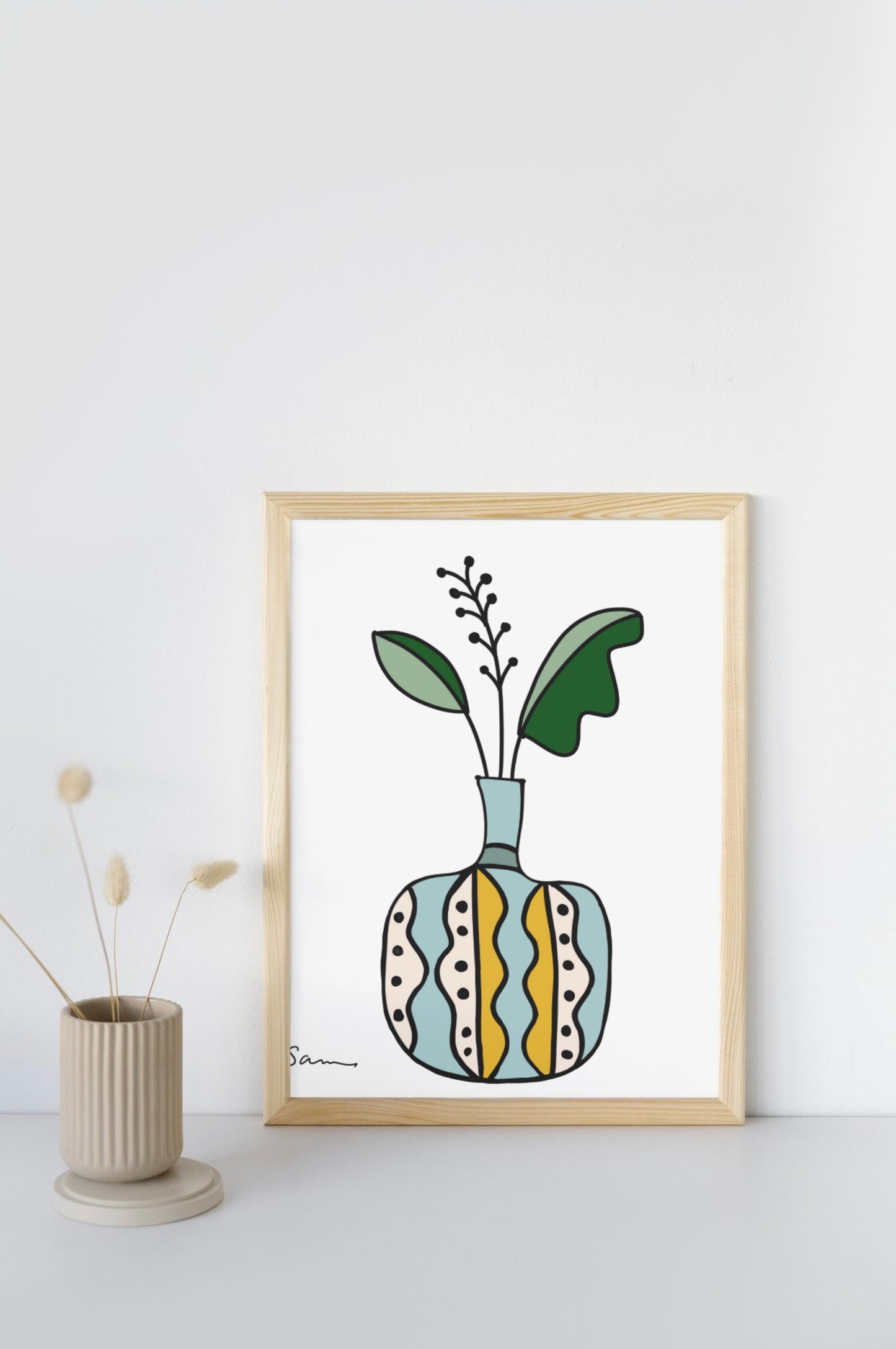 Modern Vase Art Print Collection – Minimalist Botanical Wall Art - Samara Designs Studio
