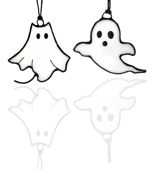 Halloween Stained Glass Ghost Suncatcher