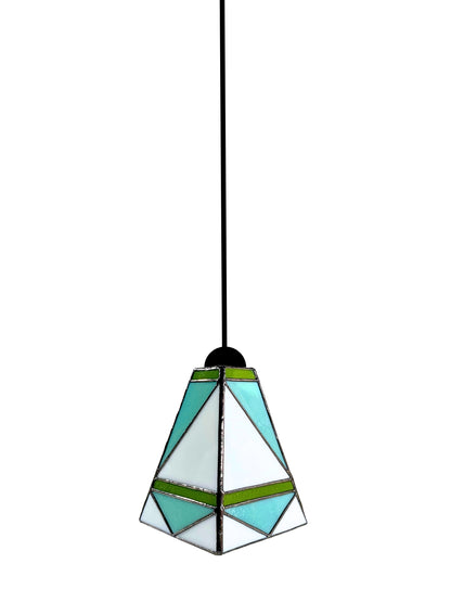 GeoGlow Mid-Century Modern Stained Glass Pendant – Designer Trio Set of 3 - Samara Designs Studio