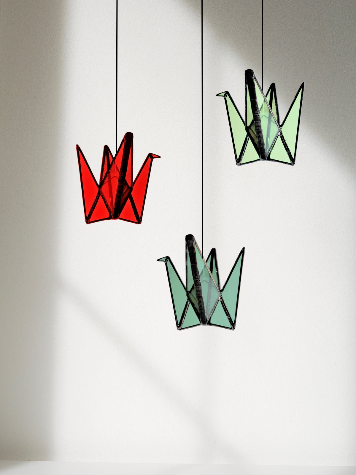 Stained Glass Origami Crane Suncatchers- Bird of Happiness - Samara Designs Studio
