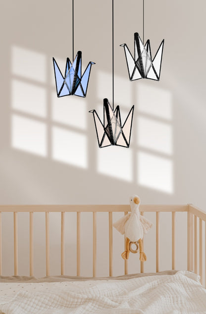 Stained Glass Origami Crane Suncatchers- Bird of Happiness - Samara Designs Studio