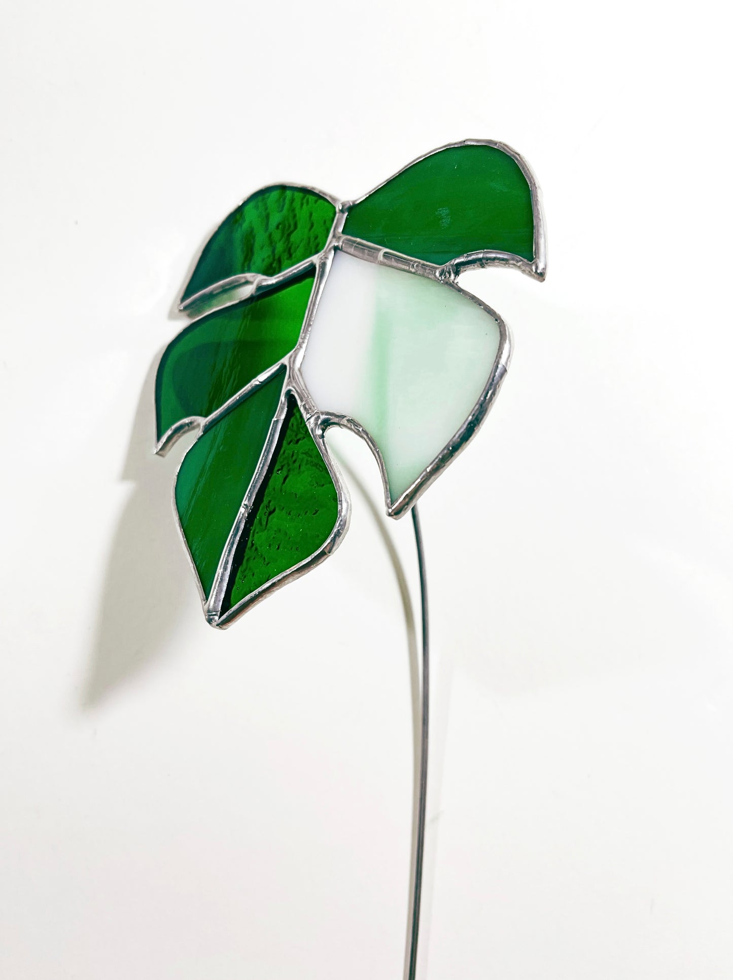 Modern Stained Glass Monstera Leaf