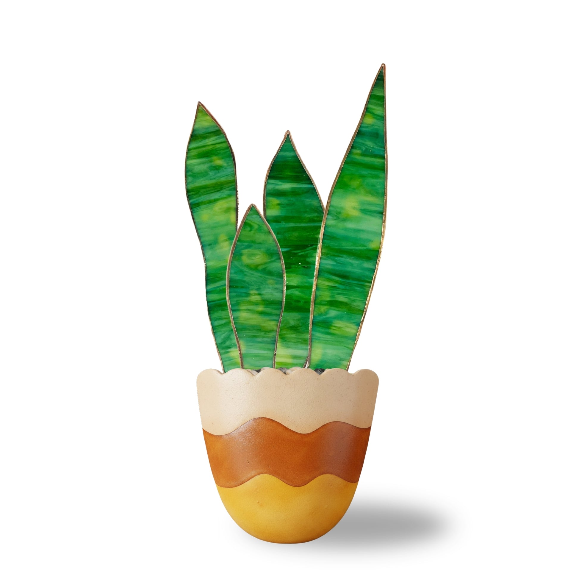 snake plant decoration Stained Glass Snake Plant Decor