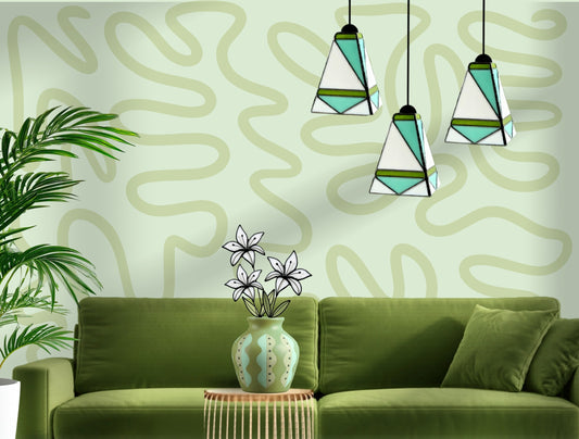 GeoGlow Mid-Century Modern Stained Glass Pendant – Designer Trio Set of 3 - Samara Designs Studio