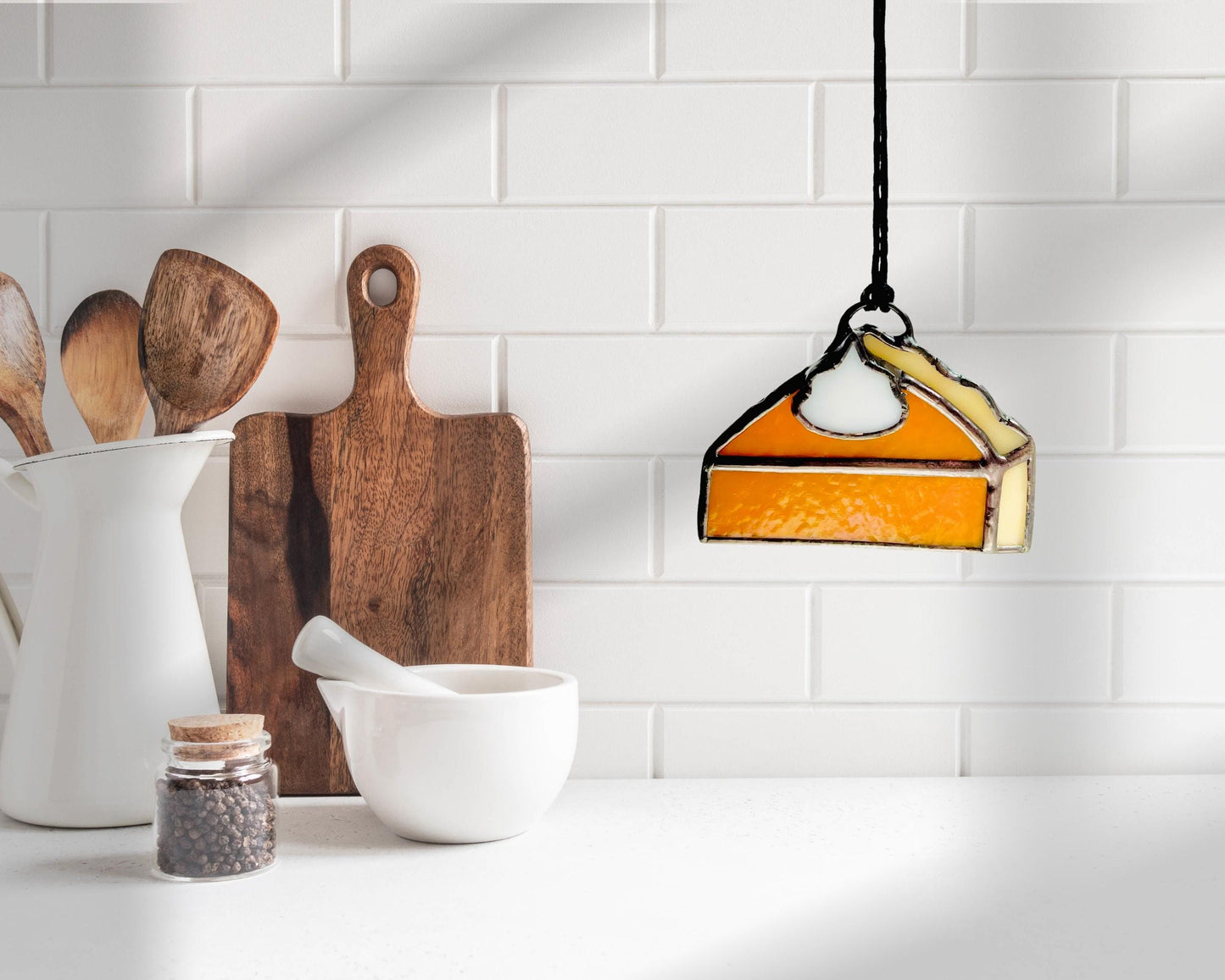 Mini Pumpkin Pie Glass Suncatcher