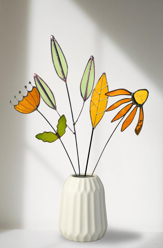 Stained Glass Floral Arrangement