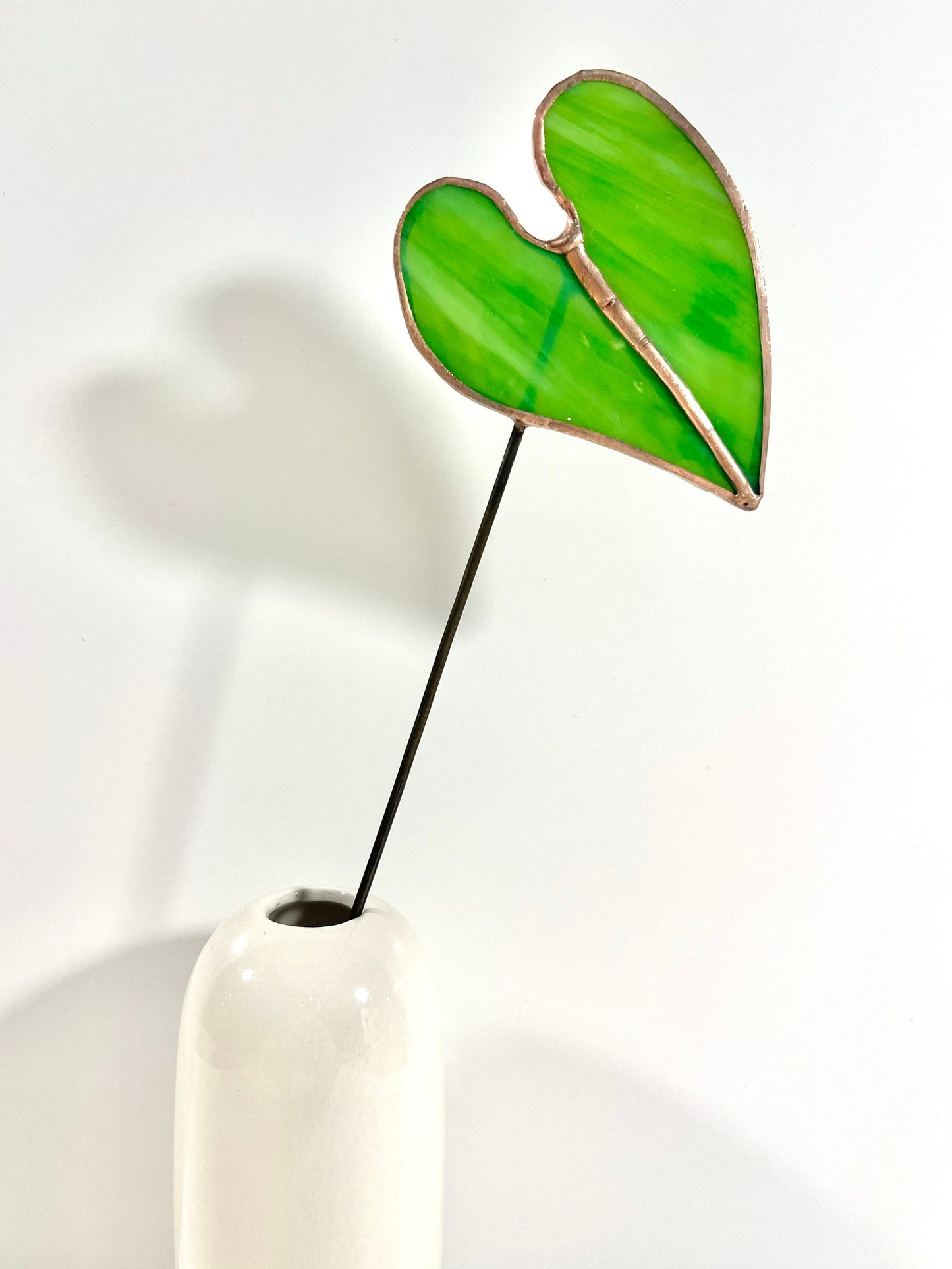 Glass Elephant Ear Plant Stake