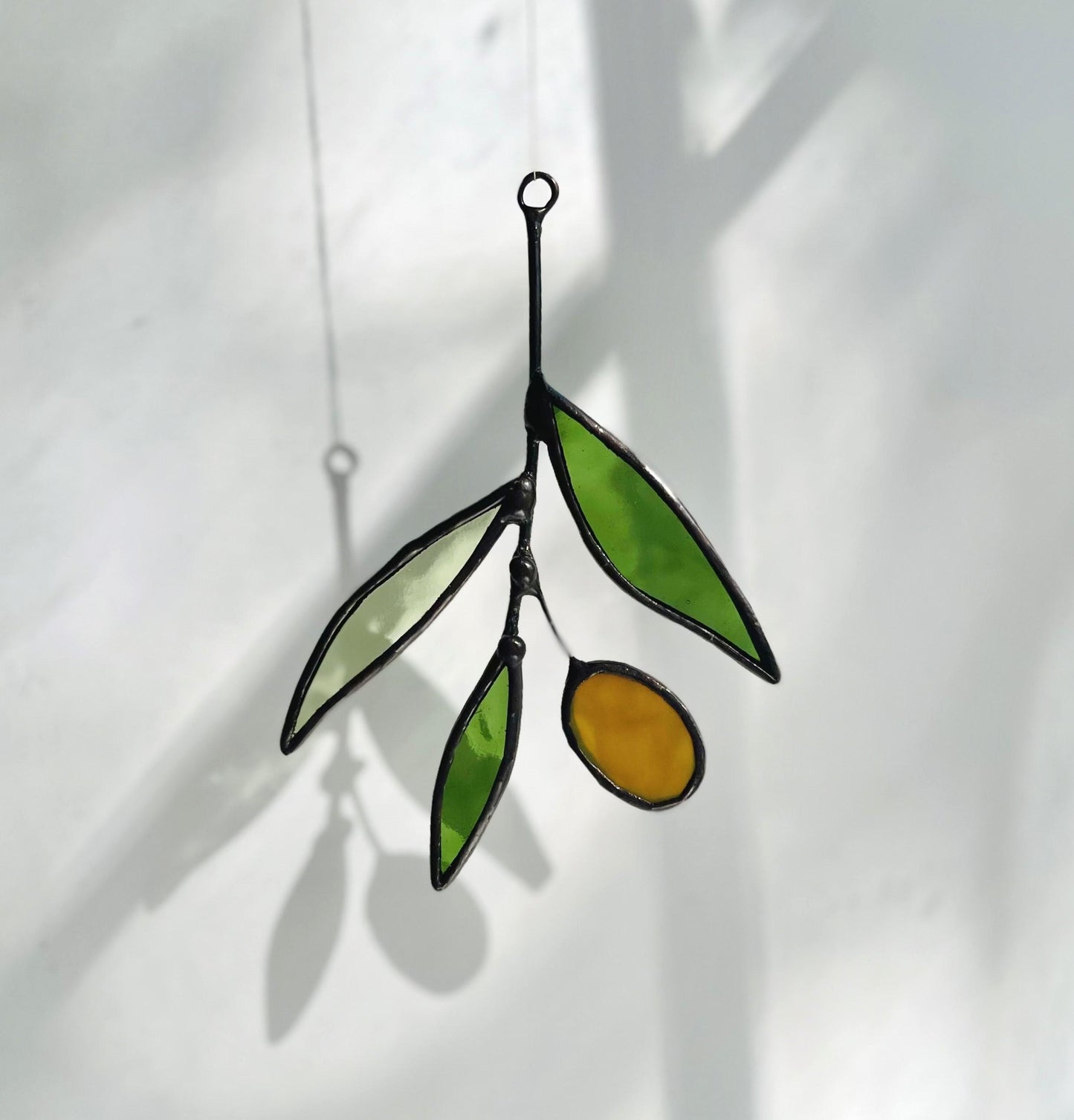 Mini Glass Olive Branch Suncatcher