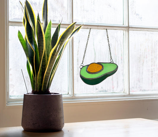 Glass Avocado Suncatcher