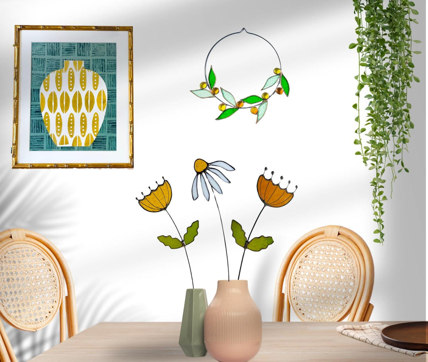 Stained Glass Flora Wreath