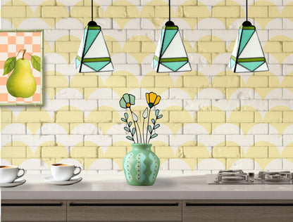 GeoGlow Mid-Century Modern Stained Glass Pendant – Designer Trio Set of 3 - Samara Designs Studio