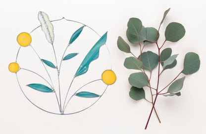 Stained Glass Wildflower Wreath - Samara Designs Studio