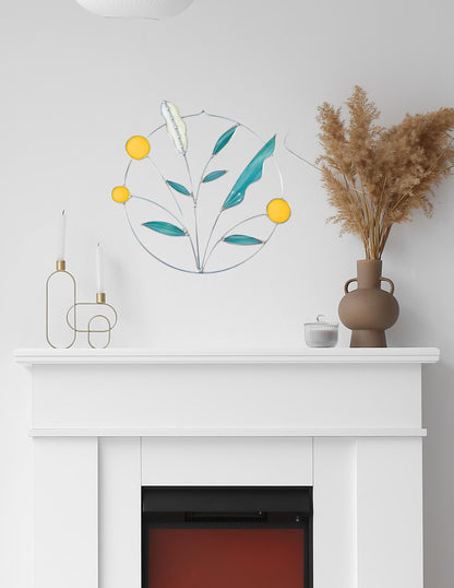 Stained Glass Wildflower Wreath - Samara Designs Studio