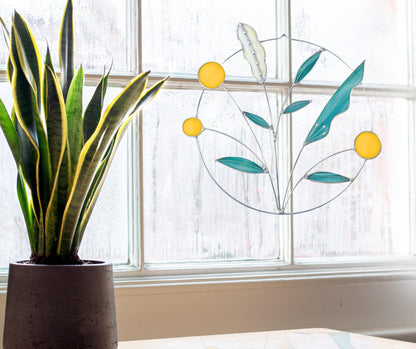 Stained Glass Wildflower Wreath - Samara Designs Studio