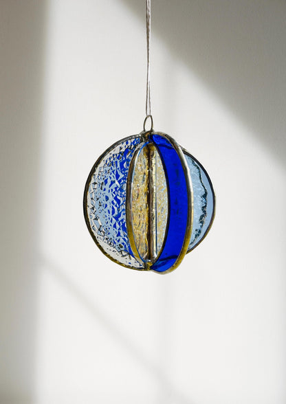 Crescent Moon Stained Glass Garden Wind Spinner - Samara Designs Studio