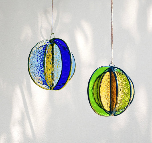 Crescent Moon Stained Glass Garden Wind Spinner - Samara Designs Studio