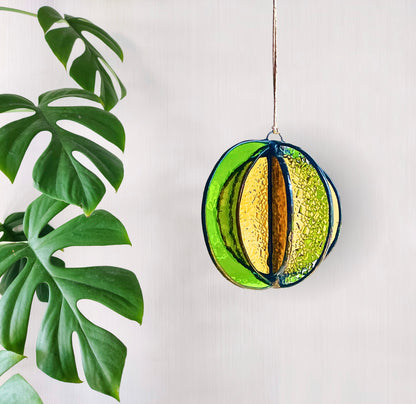 Crescent Moon Stained Glass Garden Wind Spinner - Samara Designs Studio