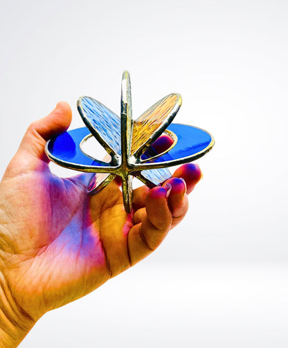 Crescent Moon Stained Glass Garden Wind Spinner - Samara Designs Studio