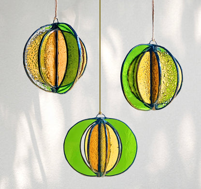 Crescent Moon Stained Glass Garden Wind Spinner - Samara Designs Studio