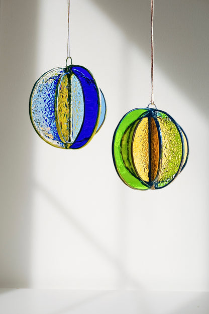 Crescent Moon Stained Glass Garden Wind Spinner - Samara Designs Studio