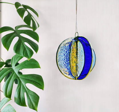 Crescent Moon Stained Glass Garden Wind Spinner - Samara Designs Studio
