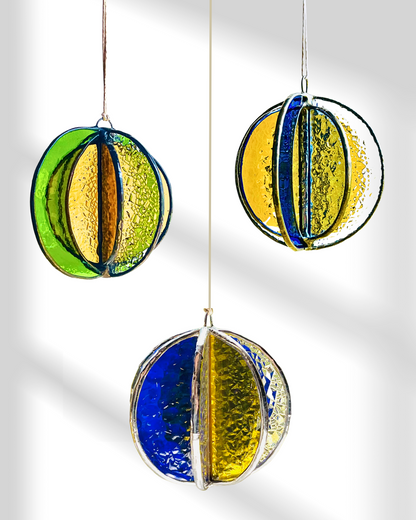 Crescent Moon Stained Glass Garden Wind Spinner - Samara Designs Studio