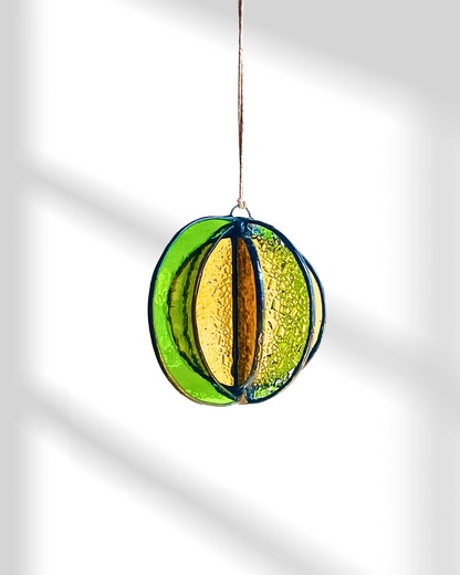 Crescent Moon Stained Glass Garden Wind Spinner - Samara Designs Studio