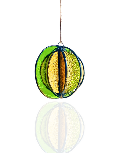 Crescent Moon Stained Glass Garden Wind Spinner - Samara Designs Studio