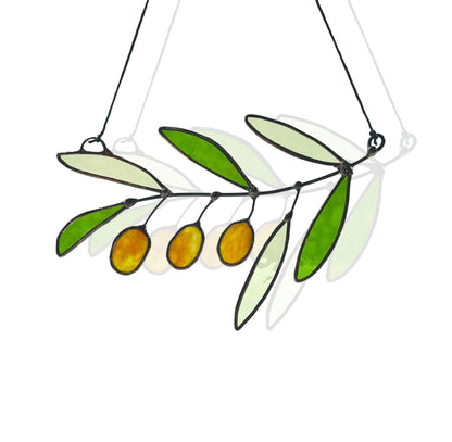 Glass Olive Branch Suncatcher - Samara Designs Studio