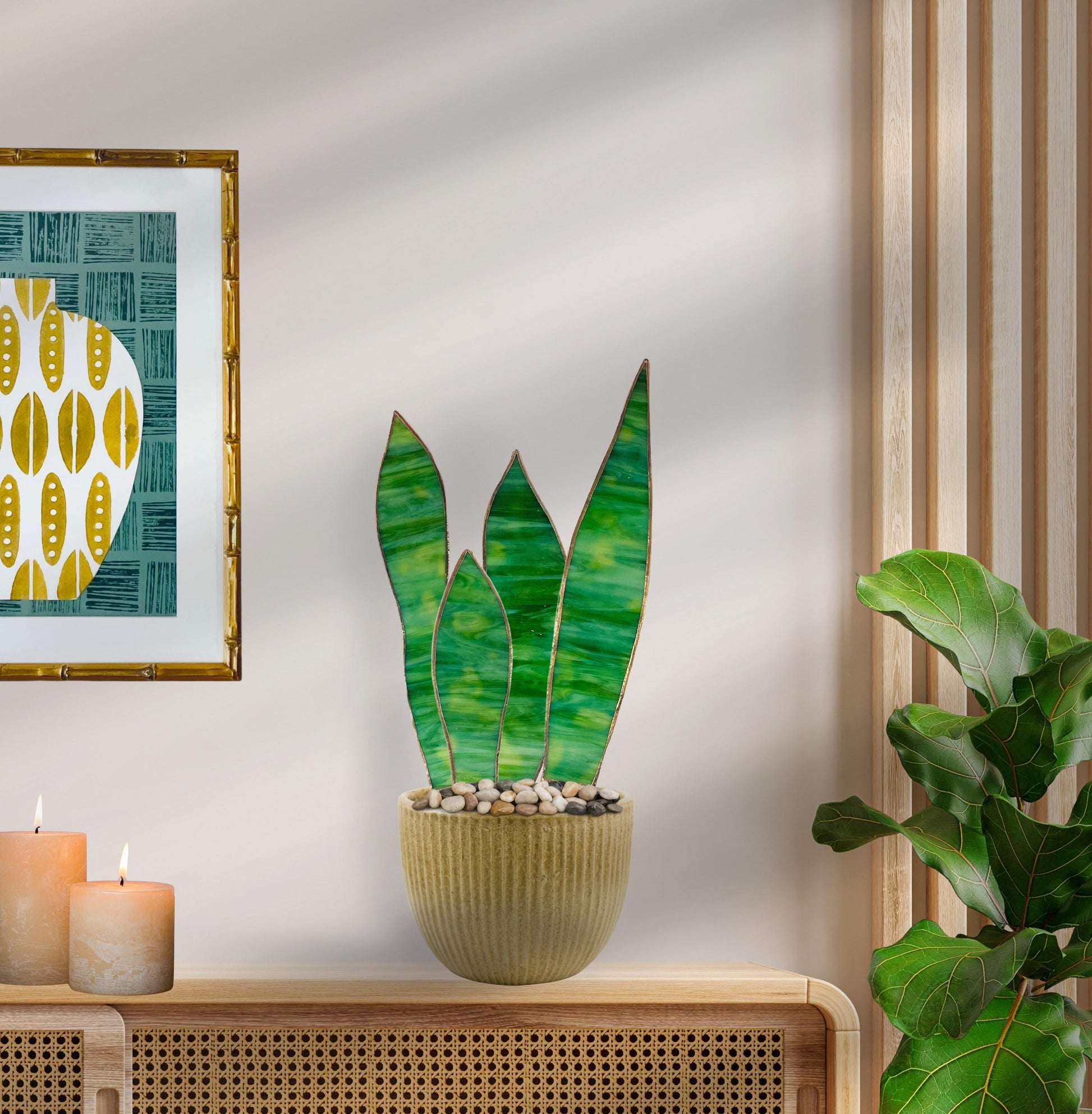 Stained Glass Snake Plant - Samara Designs Studio