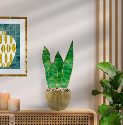 Stained Glass Snake Plant - Samara Designs Studio
