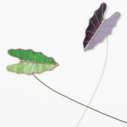 Glass Alocasia Leaf Stem - Samara Designs Studio