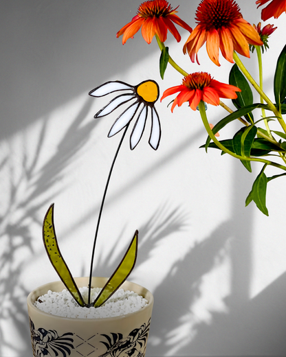 🌼 Handmade Stained Glass Coneflowers – Unique Gift for Nature Lovers - Samara Designs Studio