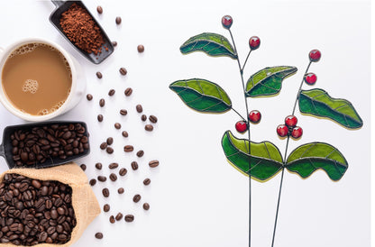 Stained Glass Coffee Plant - Samara Designs Studio