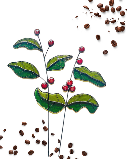 Stained Glass Coffee Plant - Samara Designs Studio