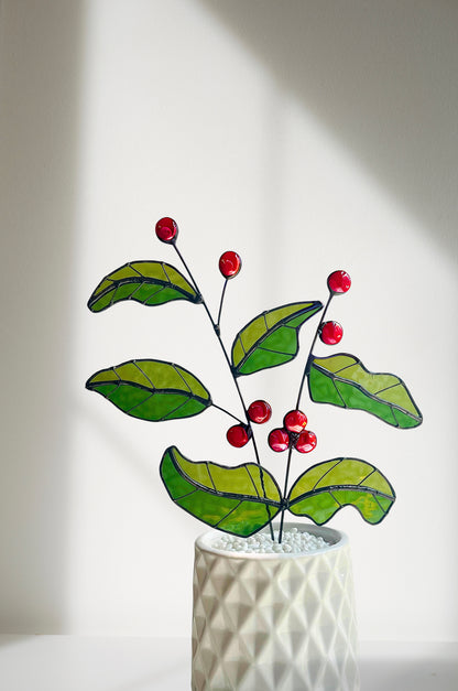 Stained Glass Coffee Plant - Samara Designs Studio