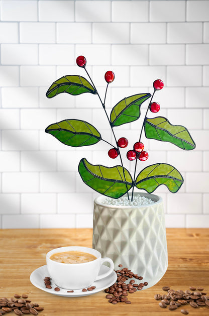 Stained Glass Coffee Plant - Samara Designs Studio