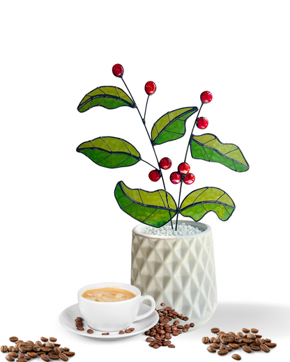 Stained Glass Coffee Plant - Samara Designs Studio