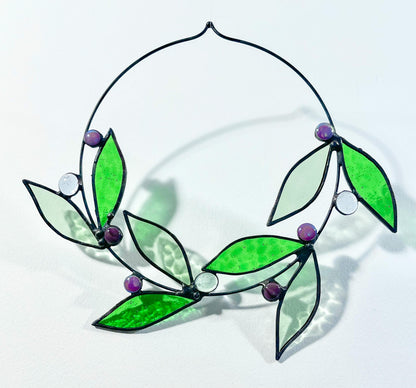 Stained Glass Floral Wreath - Samara Designs Studio