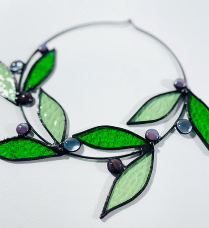 Stained Glass Floral Wreath - Samara Designs Studio