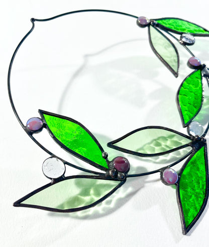 Stained Glass Floral Wreath - Samara Designs Studio