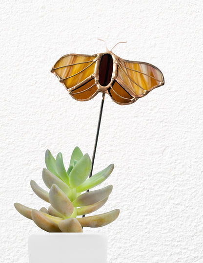 Stained Glass Moth Plant Stake - Samara Designs Studio