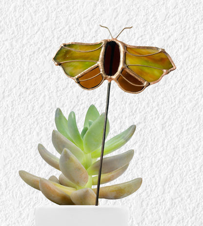 Stained Glass Moth Plant Stake - Samara Designs Studio