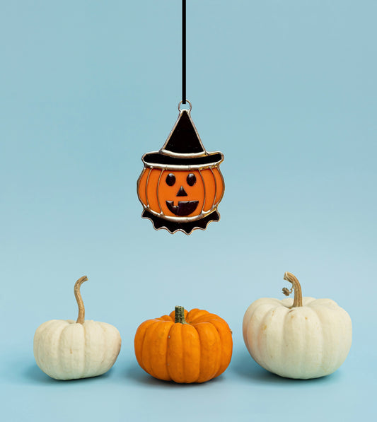 Halloween Vintage Style Jack O’ Lantern Suncatcher - Samara Designs Studio