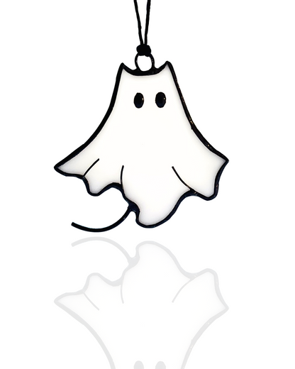 Halloween Stained Glass Ghost Suncatcher - Samara Designs Studio