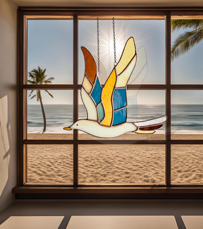 Stained Glass Seagull - Samara Designs Studio