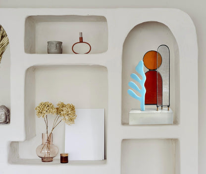 Modern Abstract Stained Glass Sculpture - Samara Designs Studio