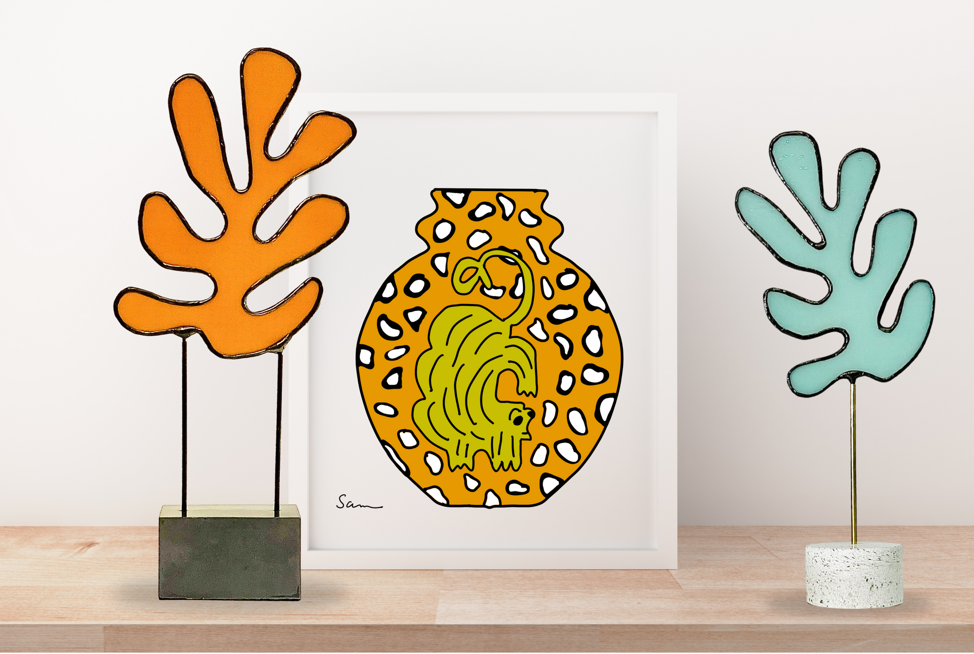 Matisse Inspired Stained Glass Sculpture - Samara Designs Studio